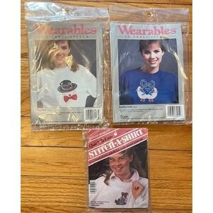 CROSS STITCH Lot of 3 Vintage WEARABLES  Kits New Unopened